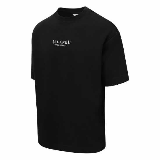 Blank Essentials Contrast Puff Print T-Shirt Черно Мъжки ризи