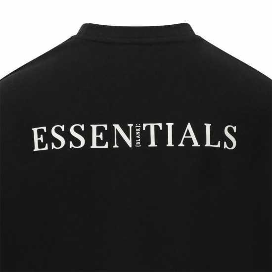 Blank Essentials Contrast Puff Print T-Shirt Черно Мъжки ризи