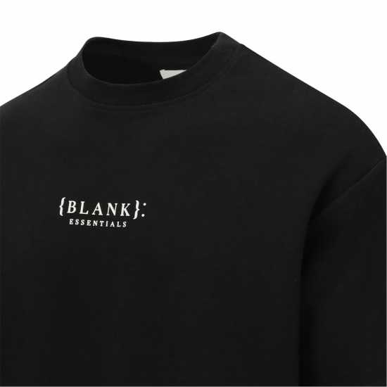 Blank Essentials Contrast Puff Print T-Shirt Черно Мъжки ризи