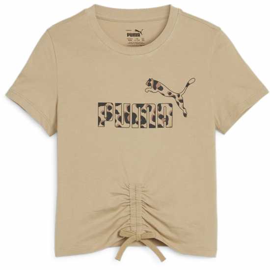 Puma Ess+ Animal Knotted Tee G T-Shirt Girls Кафяво Детски тениски и фланелки