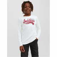 Jack And Jones Long Sleeve Logo T-Shirt Junior Boys Облачен Танцьор Детски тениски и фланелки