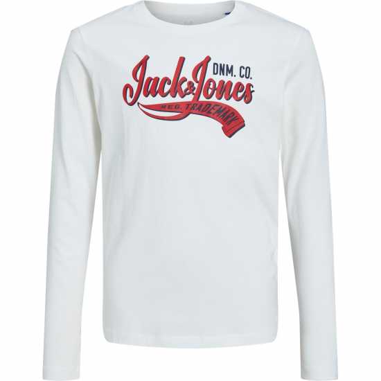 Jack And Jones Long Sleeve Logo T-Shirt Junior Boys Облачен Танцьор Детски тениски и фланелки