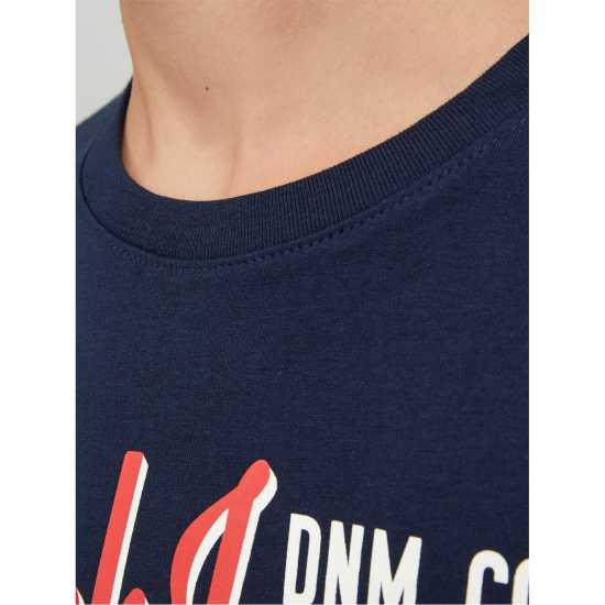 Jack And Jones Long Sleeve Logo T-Shirt Junior Boys Нави блейзър Детски тениски и фланелки