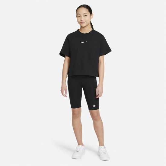 Nike Sportswear Big Kids' (Girls') T-Shirt Black/White Детски тениски и фланелки