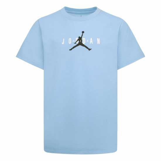 Тениска Момчета С Щампа Air Jordan Longline Graphic T Shirt Junior Boys Aquarius Blue Детски тениски и фланелки