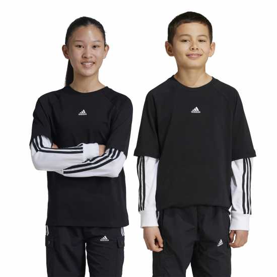 Adidas Street Jam 2-In-1 Long Sleeve Long-Sleeve Top Kids  Детски тениски и фланелки