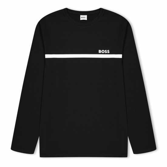 Boss Ls Smll Lgo Tee Jn00 Черно 09B Детски тениски и фланелки