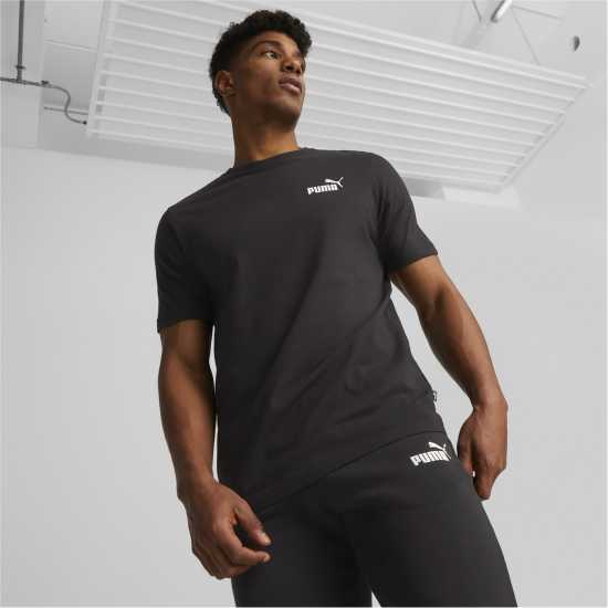 Puma Мъжка Тениска Small Logo T Shirt Mens Черно Мъжки тениски с яка