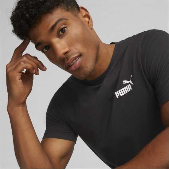 Puma Мъжка Тениска Small Logo T Shirt Mens Черно Мъжки тениски с яка