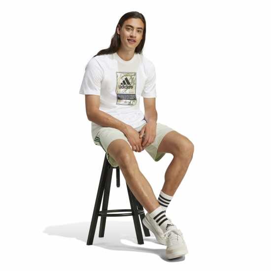 Adidas Мъжка Риза Graphic Logo T-Shirt Mens Бяла Камо Кутия Мъжки тениски с яка