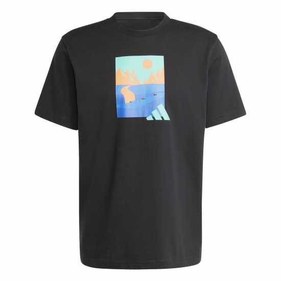 Adidas Мъжка Риза Graphic Logo T-Shirt Mens Черно на открито 