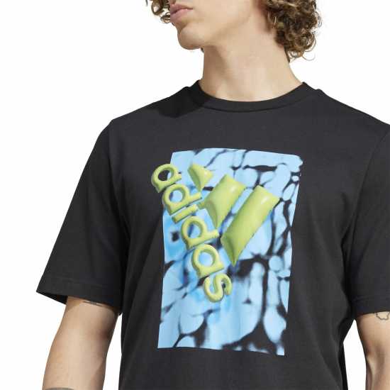 Adidas Мъжка Риза Graphic Logo T-Shirt Mens Лятно черно Мъжки ризи