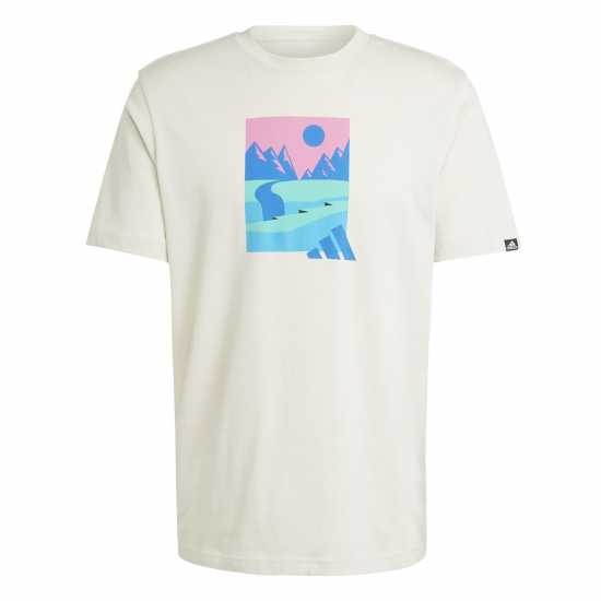 Adidas Мъжка Риза Graphic Logo T-Shirt Mens Сиво на открито 