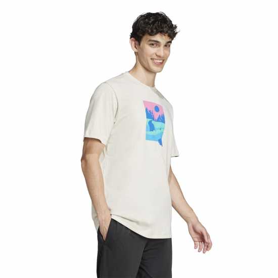 Adidas Мъжка Риза Graphic Logo T-Shirt Mens Сиво на открито 