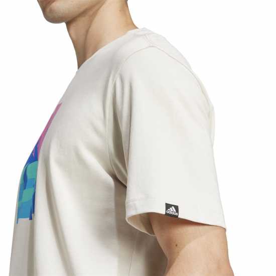 Adidas Мъжка Риза Graphic Logo T-Shirt Mens Сиво на открито 