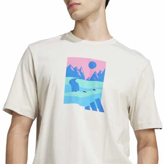 Adidas Мъжка Риза Graphic Logo T-Shirt Mens Сиво на открито 