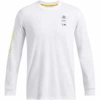 Under Armour Curry Verbiage Heavyweight Long Sleeve T-Shirt Adults Бяло/Жълто/Черно 