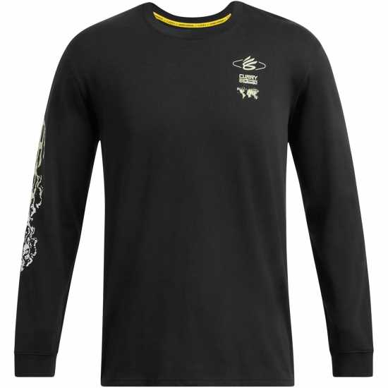 Under Armour Curry Verbiage Heavyweight Long Sleeve T-Shirt Adults Черно/Зелено/Бяло 