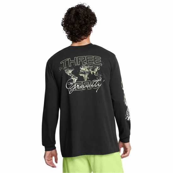 Under Armour Curry Verbiage Heavyweight Long Sleeve T-Shirt Adults Черно/Зелено/Бяло 