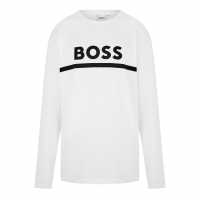 Boss Long Sleeve Logo Print T-Shirt Junior Boys Бяло 10P 