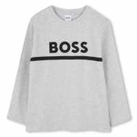 Boss Long Sleeve Logo Print T-Shirt Junior Boys