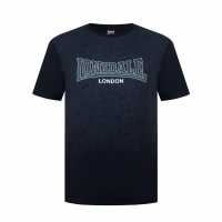 Lonsdale Тениска Tee Shirt Гео Черен Мъжко облекло за едри хора