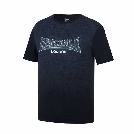 Lonsdale Тениска Tee Shirt Гео Черен Мъжко облекло за едри хора