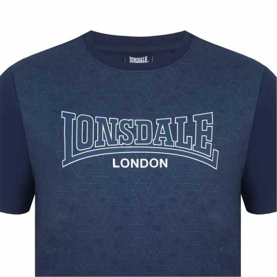 Lonsdale Тениска Tee Shirt Гео Син Мъжко облекло за едри хора