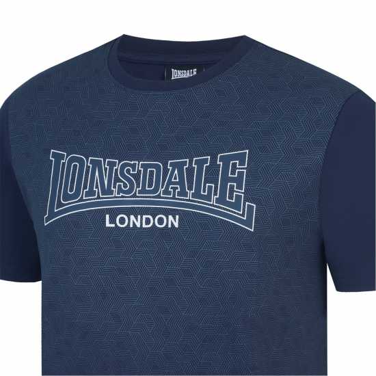 Lonsdale Тениска Tee Shirt Гео Син Мъжко облекло за едри хора