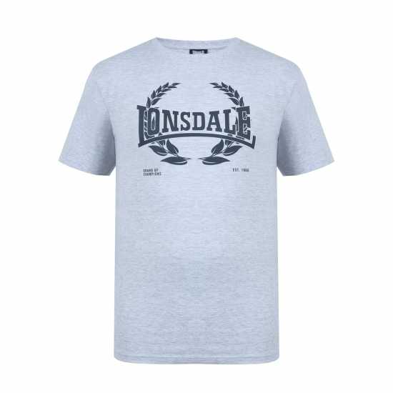 Lonsdale Тениска Tee Shirt Лорел ГриМл Мъжко облекло за едри хора