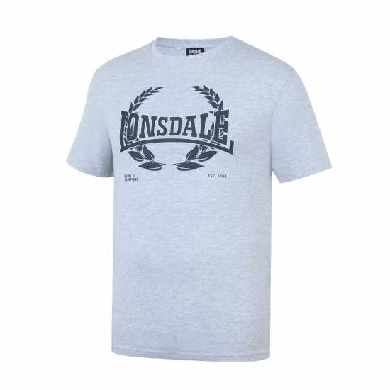 Lonsdale Тениска Tee Shirt Лорел ГриМл Мъжко облекло за едри хора