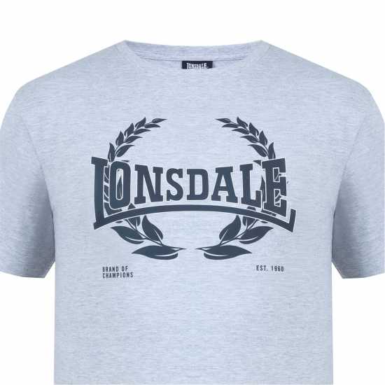 Lonsdale Тениска Tee Shirt Лорел ГриМл Мъжко облекло за едри хора