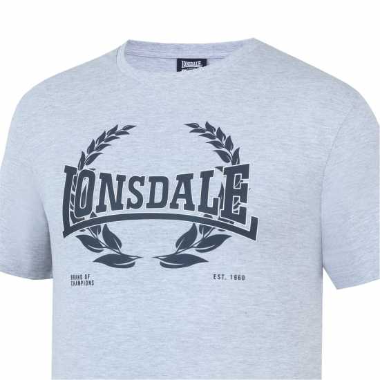 Lonsdale Тениска Tee Shirt Лорел ГриМл Мъжко облекло за едри хора