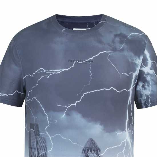 Firetrap Мъжка Тениска Sub T Shirt Mens Skyline Мъжко облекло за едри хора