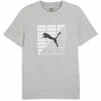 Puma Мъжка Риза Graphics Wording Tee T-Shirt Mens Светло сиво Хийт Мъжки ризи