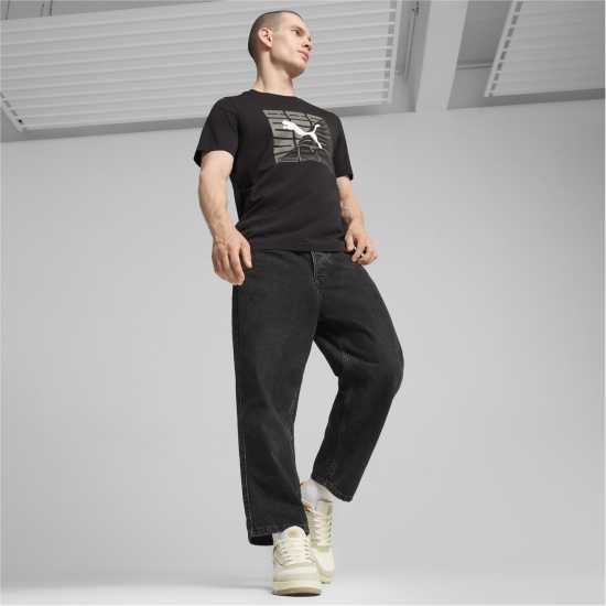 Puma Мъжка Риза Graphics Wording Tee T-Shirt Mens Черно Пума Мъжки ризи