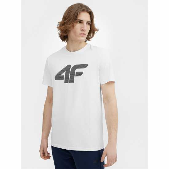 4F Big Logo T-Shirt Бяло Мъжки ризи