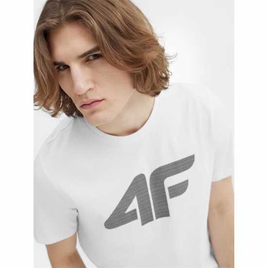 4F Big Logo T-Shirt Бяло Мъжки ризи