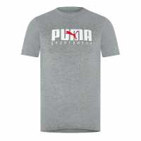 Puma Мъжка Риза Key Graphic Tee T-Shirt Mens Средно сиво кафяво Дрехи за мъже от Puma