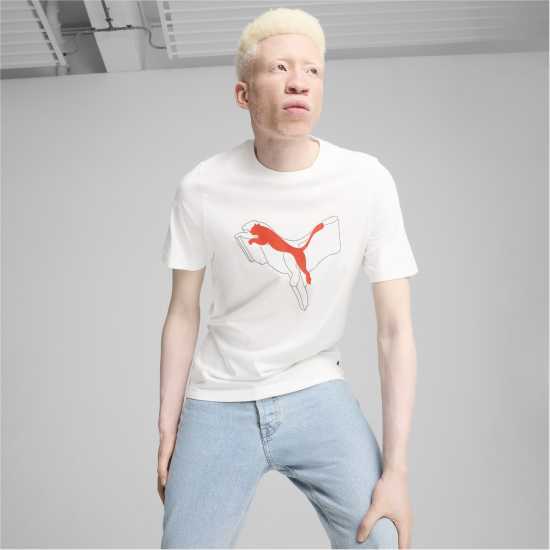 Puma Мъжка Риза Ess+ Logo Lab Cat Tee T-Shirt Mens Пума Бяло 