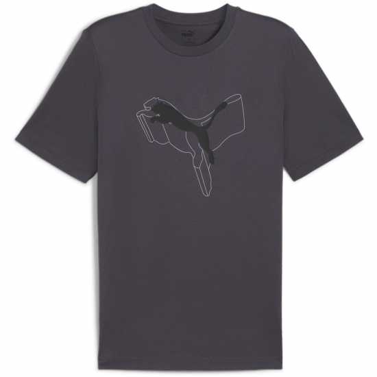 Puma Мъжка Риза Ess+ Logo Lab Cat Tee T-Shirt Mens Сребърно сиво 