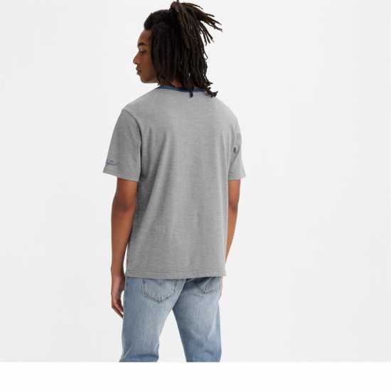 Levis Relaxed-Fit Bw Stripe T-Shirt Сиво марлово хетър Tshirts under 20