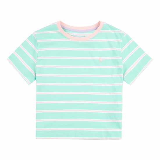 Jack Wills Jw Ss Stripe Tee Jn99 Ледено зелено Детски тениски и фланелки