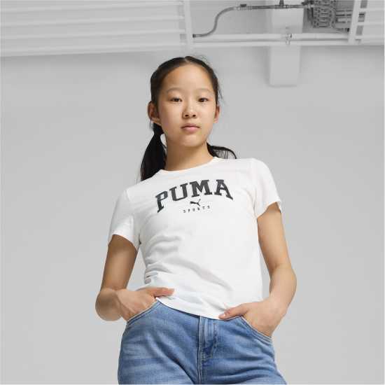 Puma Squad Tee G T-Shirt Unisex Kids Пума Бяло Детски тениски и фланелки