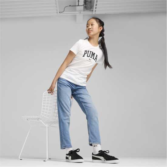 Puma Squad Tee G T-Shirt Unisex Kids Пума Бяло Детски тениски и фланелки