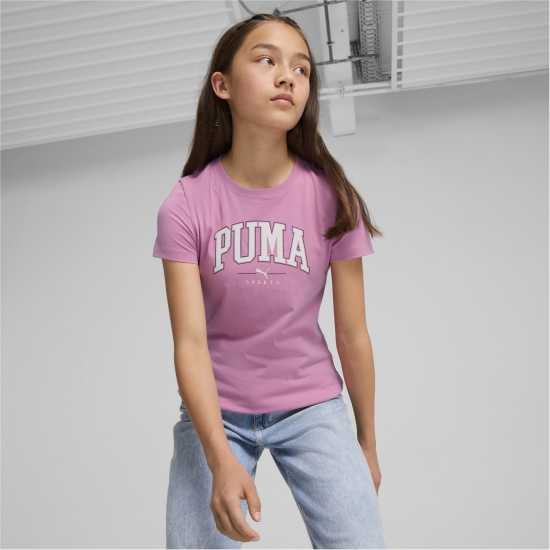 Puma Squad Tee G T-Shirt Unisex Kids Избледняло лилаво Детски тениски и фланелки