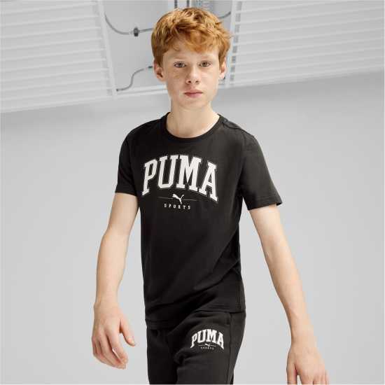 Puma Squad Big Graphic Tee B T-Shirt Unisex Kids Черно Пума 