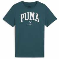 Puma Squad Big Graphic Tee B T-Shirt Unisex Kids Зелено 