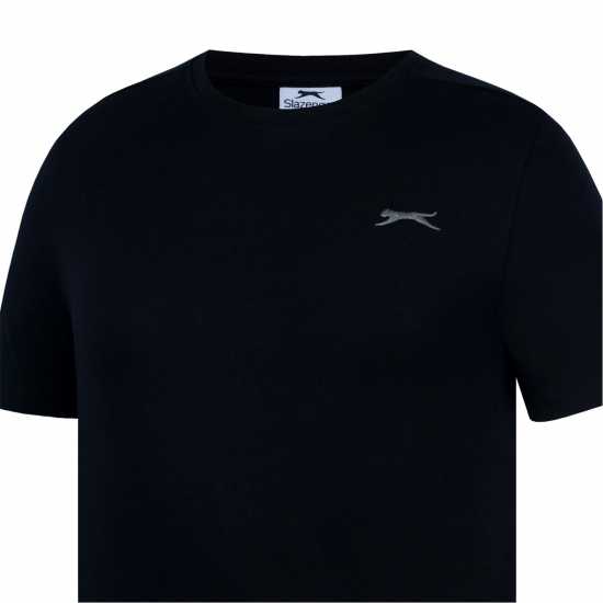 Slazenger Мъжка Риза Plain T-Shirt Mens Черно Мъжко облекло за едри хора