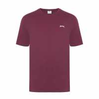 Slazenger Мъжка Риза Plain T-Shirt Mens Вино Мъжки ризи